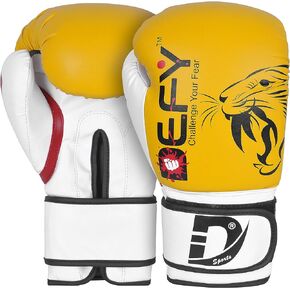 DEFY Boxing Gloves for Men & Women Training MMA Muay Thai Premium Quality Gloves for Punching Heavy Bags, Sparring, Kickboxing, Fighting Gloves Tiger Model