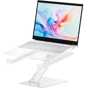 Urmust Adjustable Laptop Stand for Desk, Portable Laptop Riser, Aluminum Computer Stand for Laptop Foldable, Ergonomic Laptop Holder for MacBook Air Pro, Dell XPS, HP (10-15.6'') - Silver…