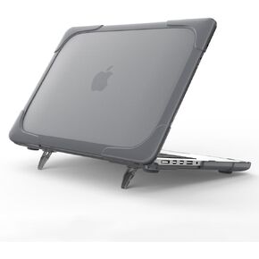 Funut Compatible with MacBook Retina 12 inch Case A1534, Hard Plastic & TPU Protective Case with Kickstand Shock Proof Matt Case Cover for A1534 MacBook 12" with Retina Display (# Gray)