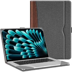 حافظة Fintie لجهاز MacBook Air 15 بوصة A3114 A2941 (إصدار 2023 2024)، غطاء كتاب قابل للطي من جلد البولي يوريثان الفاخر لجهاز MacBook Air 15.3 بوصة M2 M3 مع شاشة عرض شبكية سائلة ومعرف باللمس، رمادي in Kuwait