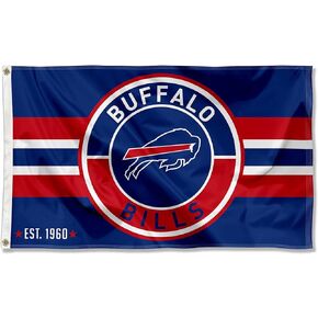 Buffalo Bills Patch Button Circle Logo Flag Large 3x5 Banner