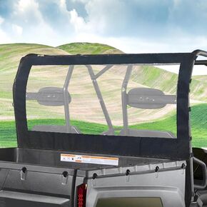 Polaris Ranger Full Size 570 Rear Windshield,Soft Canvas Rear Window Dust Panel for Ranger 500 570 700 Rear Window Round Bar ROPS (2 Seaters & Crew)
