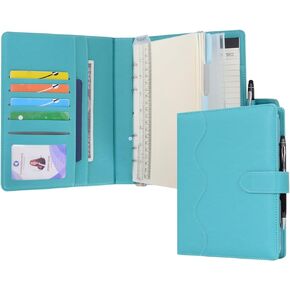 WASON A5 Binder PU Leather Journal Ring Portfolio Lined Notebook Refillable Paper Diary with Removable Clipboard Writing Notepad for Travel Business School Agenda Organizer (Purple)