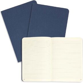 Blue Summit Supplies Executive Journals, 3 Pack Journal Set with Lined Paper, Lightweight Travel Journal with Dark Blue Linen Cover, 9" x 6", 64 Pages, Set of 3