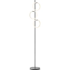 Brightech Saturn Floor Lamp, Great Living Room Decor, Tall Tree Lamp for Offices, Contemporary Lamp for Living Rooms, Standing Lamp With 3 LED Lights for Bedroom Reading - Gold/Brass