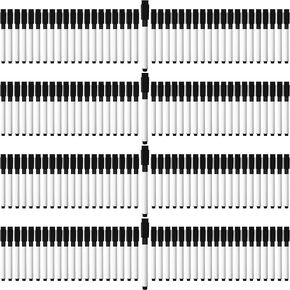 Kosiz 200 Pcs Magnetic Dry Erase Markers Fine Point Tip Whiteboard Markers with Eraser Cap Magnetic Dry Erase Pens Erasable Markers for Whiteboard Dry Erase Boards(Black)