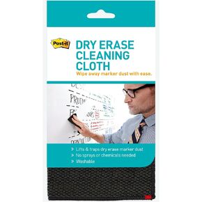 Post-it 3M Post-It Dry Erase Cleaning Cloth (MMMDEFCLOTH), 10 5/8" x 10 5/8", Grey,white
