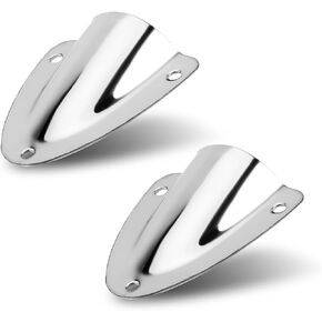 2pcs Stainless Steel Clam Shell Vent, Silver Streamline Clam Shell Vent Small Lightweight Sturdy Marine Wire Cable Vent Cover for Boat Outdoor Application Motor Home