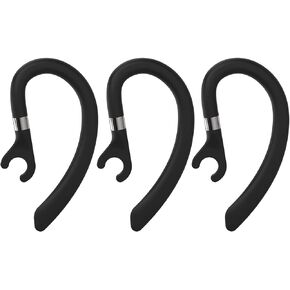 Universal 3 Pack Replacement Ear Hooks for Bluetooth Earpiece, Soft Silicon earhooks Earphone Replacements, Compatible with New Bee, Plantronics, and Other Wireless Earpieces-White