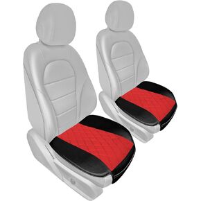 FH Group Car Seat Covers Faux Leather NeoSupreme Seat Cushion Pad with Front Pocket Front Set with Gift Easy to Install– Universal Fit for Cars Trucks & SUVs (Beige) FB210102