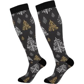 1 Pair Compression Socks 20-30mmHg Knee High Women Socks Tube Athletic Stockings for Medical Nurse Winter Travel