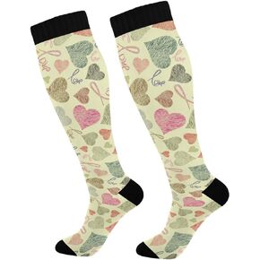 Red Mushroom Compression Socks for Women & Men Circulation Long Socks for Running Cycling Athletic Nurse