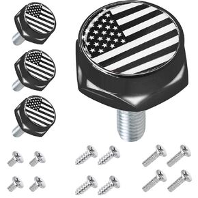 License Plate Screws Fastener Kit, Personalized 4 PCS Screws with Covers for Fastening License Plates or Frames of Cars and Motorcycles, The Perfect Addition to Your License Plate. (Style-2)