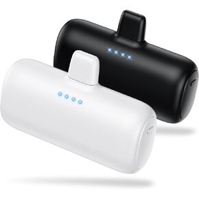 [2-Pack] Mini Portable Charger for iPhone,5200mAh Ultra Compact PD Fast Charging Power Bank,Plug-in Battery Pack Travel Cordless Phone Charger,Compatible with iPhone 14/14Pro/13/12/11/X/8/7/6plus etc in Kuwait