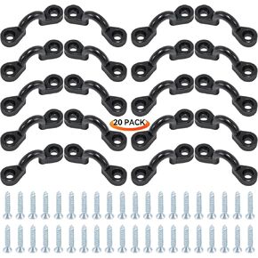 Goture Kayak Pad Eyes Kit,10pcs/20pcs Deck Loops Tie Down Pad Eye with Screws,Kayak Hardware Boat Deck Rigging Kit