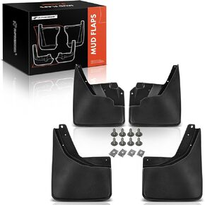 A-Premium Set of 4PCS Mud Flaps Splash Guards Mudguards Mudflaps with Hardware Kits Accessory Compatible with Hummer H3 2006 2007 2008 2009 2010, Sport Utility, Black Color, Front LH RH and Rear LH RH