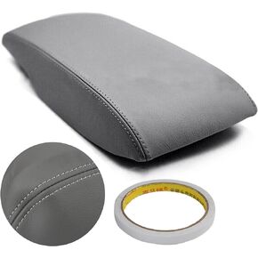Leather Center Console Lid Armrest Cover Skin Gray Fits for 2007-2011 Toyota Camry