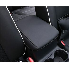 Auprite Center Console Cover for Mazda CX5 2018-2023 2024, Auto Center Console Cover Pad PU Leather Car Armrest Seat Box Cover Protector for Mazda CX5 Accessories (Black with Black Stitches)