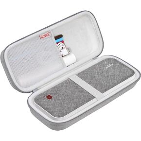 BOVKE Carrying Case Compatible with MUNBYN Portable Printer Wireless for Travel ITP01 Mobile Inkless Printer/for JADENS Wireless Portable Printer, Mesh Pocket for Thermal Papers, Cables, Grey