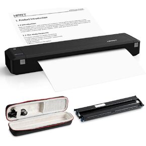 HPRT MT800 Portable Printer Wireless for Travel Bluetooth Android iPhones Laptops Printing with Case (White)