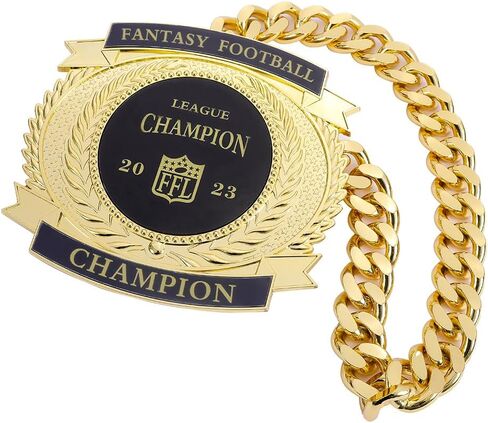 Fantasy Football Medal Award, Championship Chains Award Winner Prize Trophy, 7-3/4″ x 7″ Large Champ Medal in Saudi Arabia