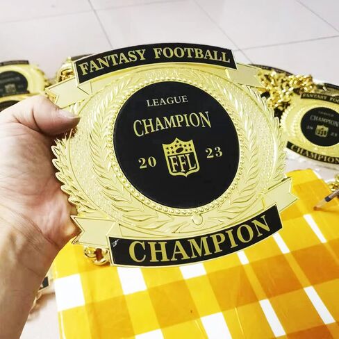 Fantasy Football Medal Award, Championship Chains Award Winner Prize Trophy, 7-3/4″ x 7″ Large Champ Medal in Saudi Arabia