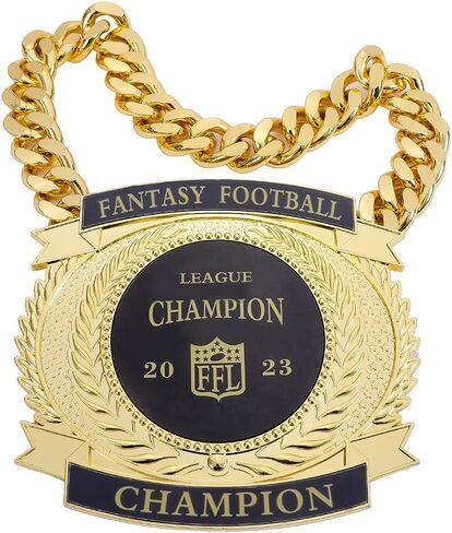 Fantasy Football Medal Award, Championship Chains Award Winner Prize Trophy, 7-3/4″ x 7″ Large Champ Medal in Saudi Arabia