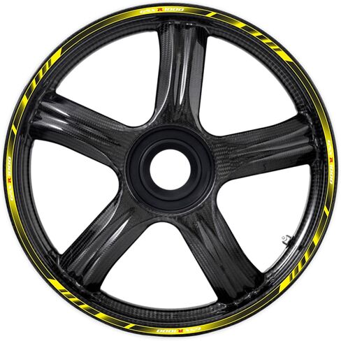 شريط لاصق بأشرطة حافة عاكسة للدراجة النارية لسوزوكي GSXR1000 K1/GSXR1000 K3 /GSXR1000 K5/GSXR1000 K7/GSXR1000 K9/GSXR1000 K17 2017-2022 ملصقات لاصقة لعجلة الحافة 17 بوصة، (أسود وذهبي) in Saudi Arabia