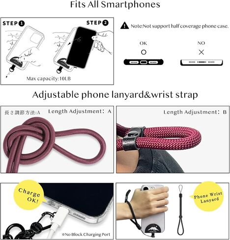 Phone Lanyard,Universal Adjustable Detachable Crossbody Cell Phone Strap with 1x Wrist Strap, 2x Phone Tether Patches,Anti-Theft Neck Shoulder Strap (Apricot) in Saudi Arabia