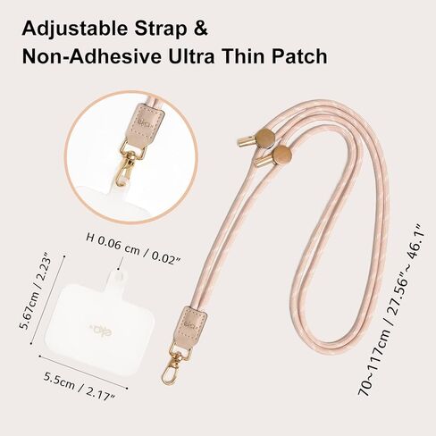 Adjustable Retainer Strap with Phone Tab, Universal Cell Phone Lanyard, Neck Hanging & Crossbody Strap, for Most Smartphone Cases, Keys & Work Permit, Easy Clip On & Off (Oak) in Saudi Arabia