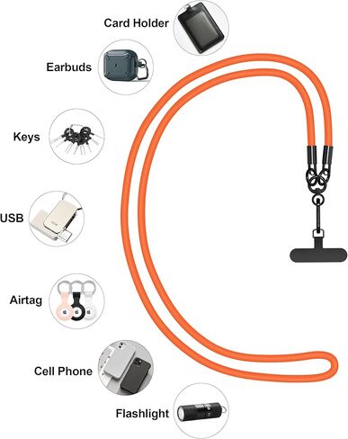 حبل طويل للهاتف، حزام هاتف للرقبة قابل للتعديل، حبل للهاتف الخلوي من النايلون العالمي، حبال ×1 + رقعة هاتف ×3، متوافق مع معظم الهواتف المحمولة (أخضر) in Kuwait