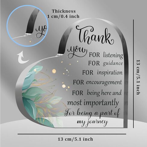 هدية شكر للنساء، ديكور مكتب أكريليك على شكل قلب مع رسالة تقدير للنساء، المعلم، زملاء العمل، الصديق، رئيس العمل، هدايا تقدير للنساء in Kuwait