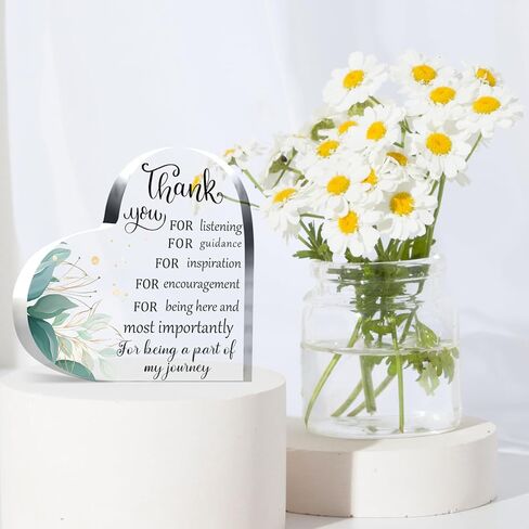 هدية شكر للنساء، ديكور مكتب أكريليك على شكل قلب مع رسالة تقدير للنساء، المعلم، زملاء العمل، الصديق، رئيس العمل، هدايا تقدير للنساء in Kuwait