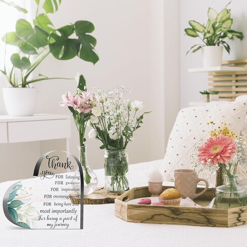 هدية شكر للنساء، ديكور مكتب أكريليك على شكل قلب مع رسالة تقدير للنساء، المعلم، زملاء العمل، الصديق، رئيس العمل، هدايا تقدير للنساء in Kuwait