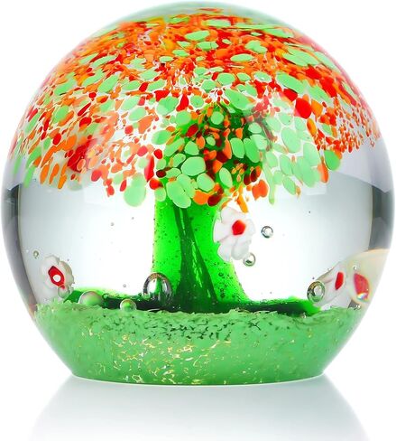 HDCRYSTALGIFTS 3.1 ''اليد في مهب شجرة الحياة سلتيك تحصيل التماثيل فن الزجاج Lampwork ثقالة الورق زخرفة ديكور للطاولات المنزل هدية in Kuwait