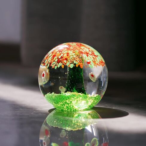 HDCRYSTALGIFTS 3.1 ''اليد في مهب شجرة الحياة سلتيك تحصيل التماثيل فن الزجاج Lampwork ثقالة الورق زخرفة ديكور للطاولات المنزل هدية in Kuwait