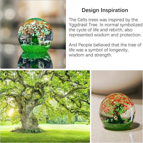 HDCRYSTALGIFTS 3.1 ''اليد في مهب شجرة الحياة سلتيك تحصيل التماثيل فن الزجاج Lampwork ثقالة الورق زخرفة ديكور للطاولات المنزل هدية in Kuwait