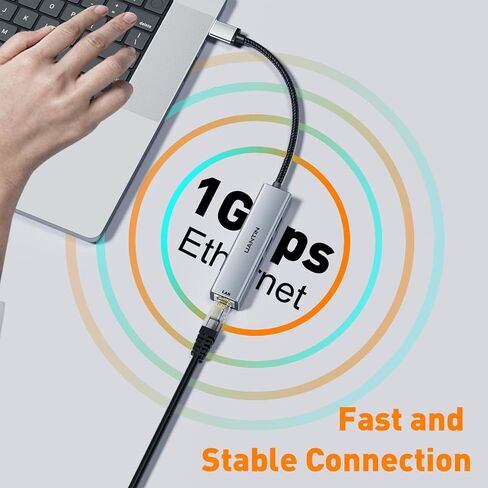 محول USB 3.0 إلى إيثرنت جيجابت | محور USB-A 3.0 ذو 3 منافذ مع محول 10/100/1000 RJ45، محول شبكة USBA إلى LAN من الألومنيوم 4 في 1 لأجهزة Surface Pro وChromebook وDell والكمبيوتر المحمول in Saudi Arabia