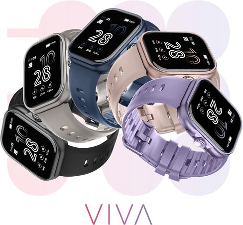 Cubitt Viva Smartwatch/Fitness Tracker with 1.84" Touch AMOLED Screen, Bluetooth Calling, 60+ Sports, Blood Oxygen, Heart Rate, Stress and Sleep Monitor, Waterproof, Step Counter for Men and Women in Kuwait