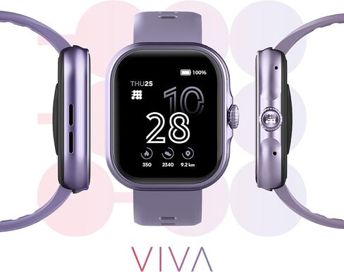 Cubitt Viva Smartwatch/Fitness Tracker with 1.84" Touch AMOLED Screen, Bluetooth Calling, 60+ Sports, Blood Oxygen, Heart Rate, Stress and Sleep Monitor, Waterproof, Step Counter for Men and Women in Kuwait