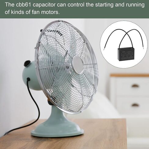 YOKIVE 2Pcs Ceiling Fan Capacitor CBB61, Metallized Polypropylene Film Capacitor Great for Fans Pumps Motors Running (10uF 250V AC 2 Wires 50/60Hz) in Saudi Arabia