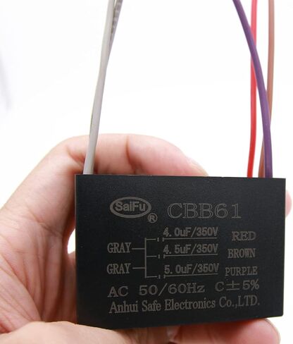 CBB61 مكثف 4 فائق التوهج + 4.5 فائق التوهج + 5 فائق التوهج 350 فولت التيار المتناوب مروحة السقف 5 سلك 50/60 هرتز لبدء محرك مضخة مولد مروحة كهربائية in Saudi Arabia
