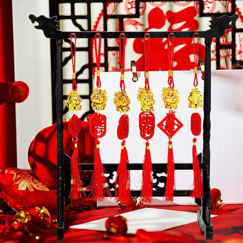 10 قطع 2024 سنة التنين الصينية سحر الحظ عقدة صينية محظوظة معلقة المعلقات الشرقية سحر الحظ السعيد السنة الصينية الجديدة فنغ شوي ديكور لنجاح الثروة والثروة in Kuwait