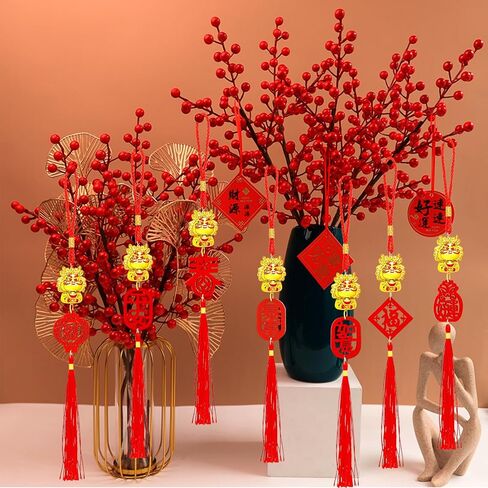 10 قطع 2024 سنة التنين الصينية سحر الحظ عقدة صينية محظوظة معلقة المعلقات الشرقية سحر الحظ السعيد السنة الصينية الجديدة فنغ شوي ديكور لنجاح الثروة والثروة in Kuwait