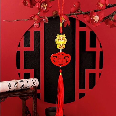 10 قطع 2024 سنة التنين الصينية سحر الحظ عقدة صينية محظوظة معلقة المعلقات الشرقية سحر الحظ السعيد السنة الصينية الجديدة فنغ شوي ديكور لنجاح الثروة والثروة in Kuwait