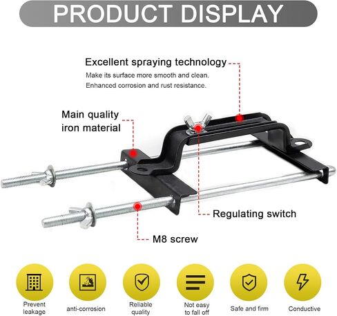 1 PC Car Adjustable Cable Compression Bracket, Cable Protection Fixture with 10.6" J-shaped Stabilizing Hook Kit, Compression Clamp Bolt and Nut Mount, Universal Accessories for Cars (Black) in Saudi Arabia