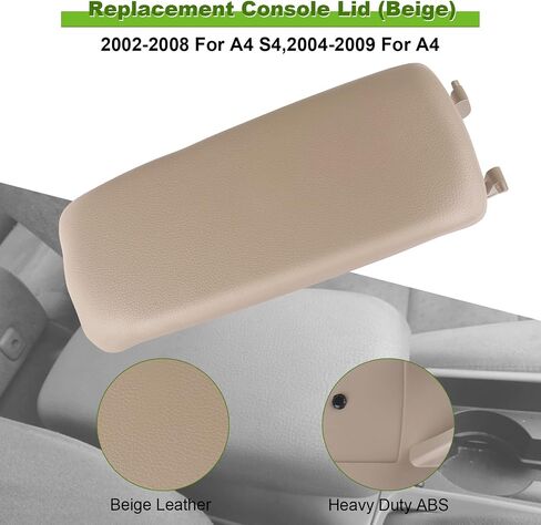 SCITOO Auto Beige Armrest Center Console Lid Skin Cover with Base Replacement fit for 2000-2008 for Audi A4 A6 S4 in Saudi Arabia