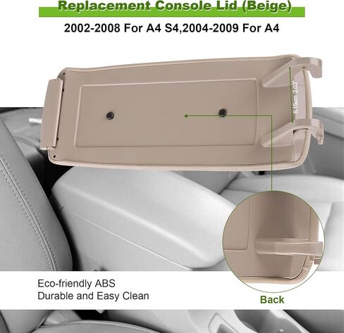 SCITOO Auto Beige Armrest Center Console Lid Skin Cover with Base Replacement fit for 2000-2008 for Audi A4 A6 S4 in Saudi Arabia