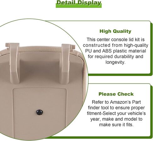 SCITOO Auto Beige Armrest Center Console Lid Skin Cover with Base Replacement fit for 2000-2008 for Audi A4 A6 S4 in Saudi Arabia