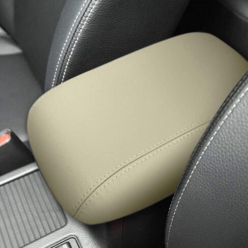 غطاء وحدة التحكم المركزية لسيارة Subaru Crosstrek 2012-2017 غطاء مسند ذراع السيارة لملحقات Subaru Impreza 2012-2017 واقي مسند الذراع الجلدي المضاد للخدش (أسود مع غرز سوداء) in Kuwait